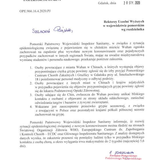 Obwieszczenie Pomorskiego Państwowego Wojewódzkiego Inspektoratu Sanitarnego