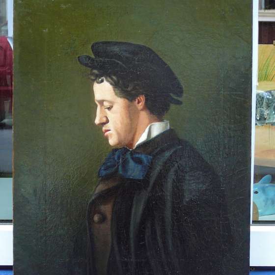 portret młodzienca, odrestałrowany obraz po 2
