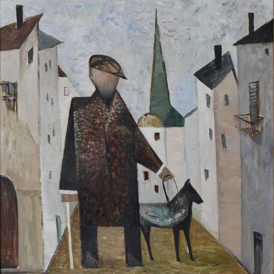 Bohdan Borowski, Niewidomy, 1957, olej na płótnie, 75 x 61 cm, własność p. Doroty Borowskiej