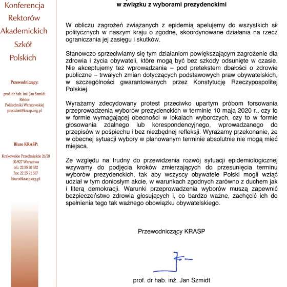 Apel KRASP w związku z wyborami prezydenckimi - 1